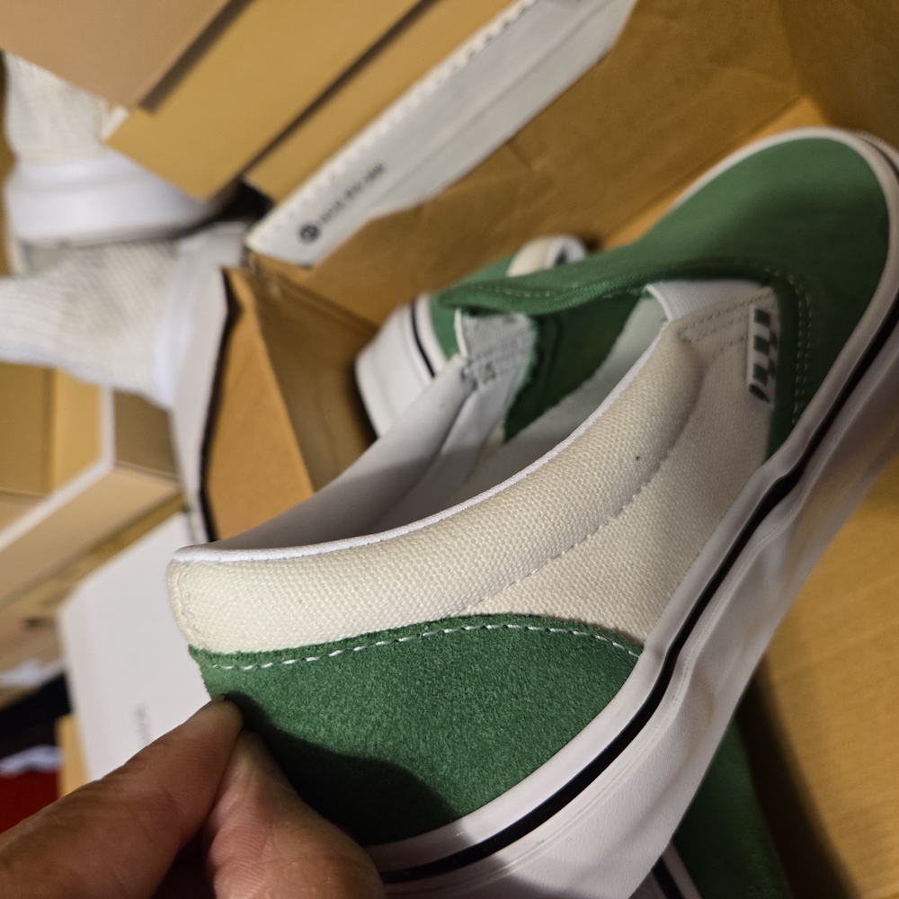 Green and White Canvas Sneakers
